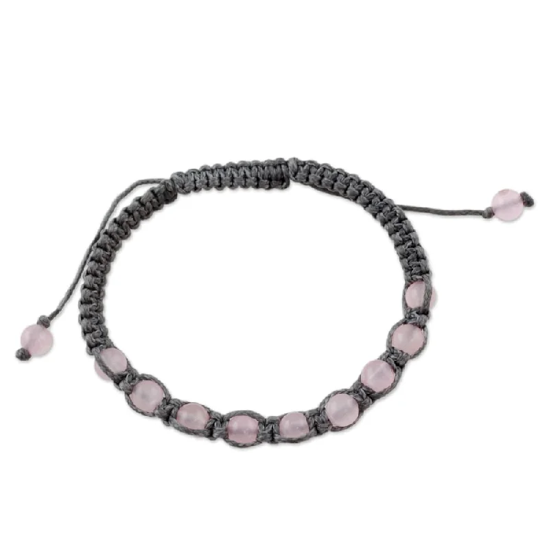 women classic bracelets -NOVICA Handmade Rose Quartz 'Love and Prayer' Bracelet (India)