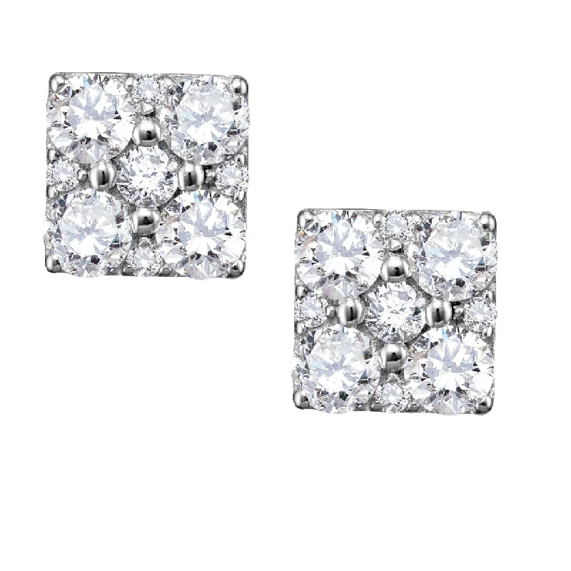 women anniversary earrings -Luxe Layers Sterling Silver Cubic Zirconia Stud Earrings