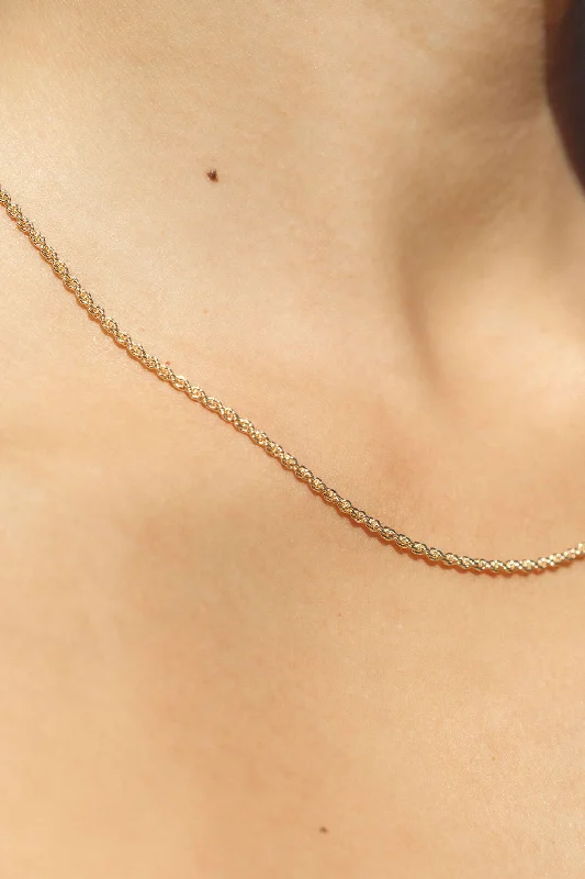 women one-of-a-kind necklaces -Everyday Dainty Gold Rope Chain Necklace - Lihau