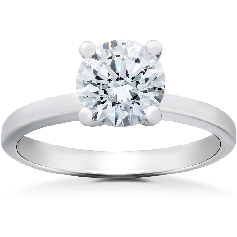 women platinum engagement rings -1 1/2 ct Lab Created Eco Friendly Diamond Elizabeth Engagement Ring 14k White Gold