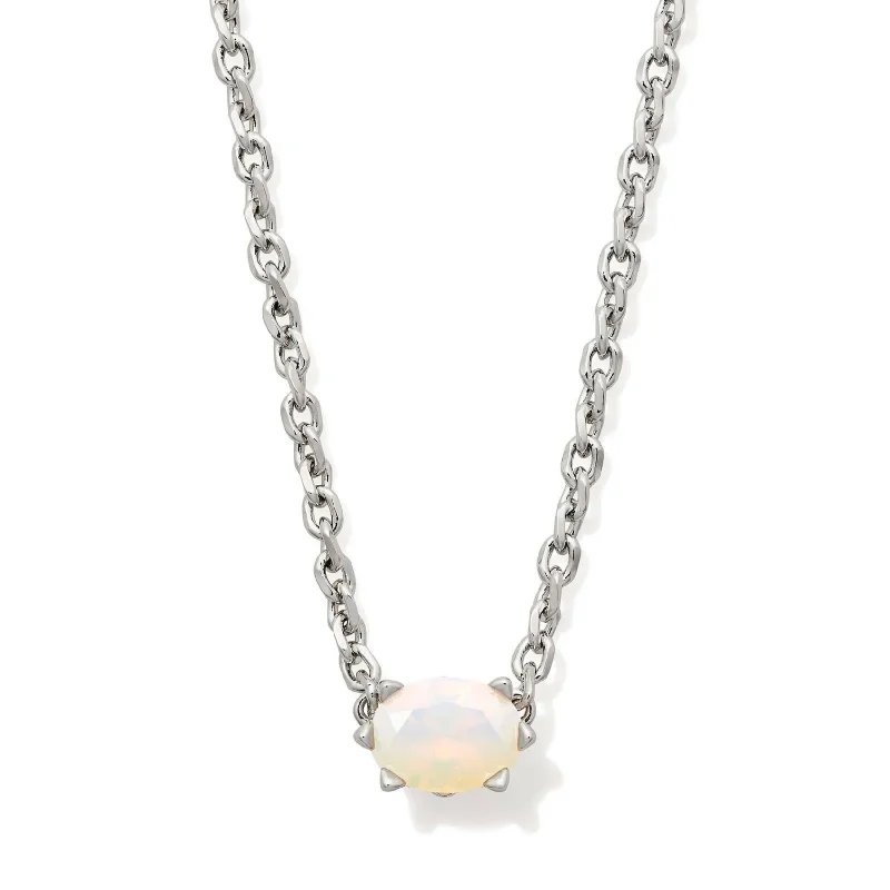 women trendy necklaces -Kendra Scott | Cailin Silver Pendant Necklace in Champagne Opal Crystal