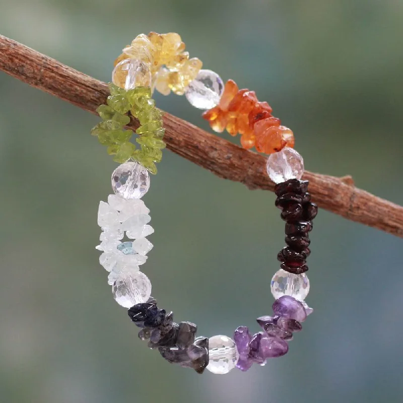 women chic bracelets -Handmade Multi-gemstone 'Peaceful Friendship' Bracelet (India)