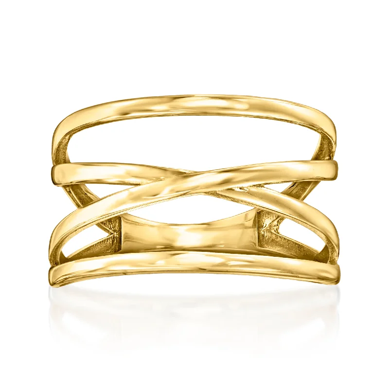 women wedding and engagement rings -Canaria 10kt Yellow Gold Crisscross Ring