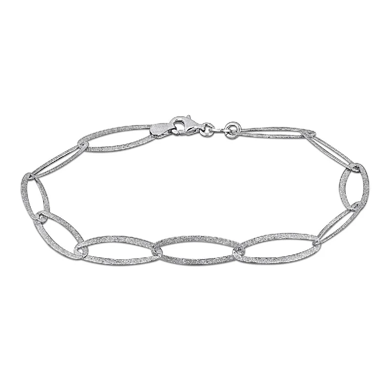 women bangles -Miadora 6.5mm Oval Link Bracelet Sterling Silver-8 in