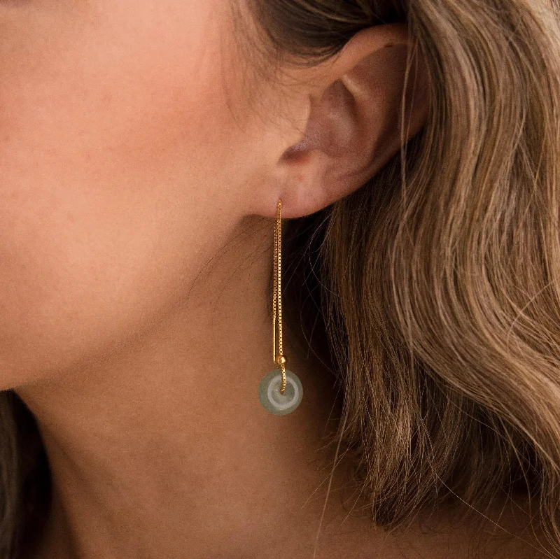 women eco-conscious earrings -Jade Threader Earrings