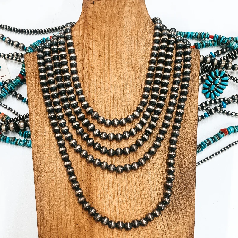 women vintage-inspired necklaces -Navajo | Navajo Handmade 8mm Navajo Pearls Necklace | Varying Lengths