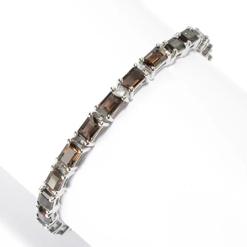 women statement bangles -Sterling Silver Baguette Quartz Line Bracelet