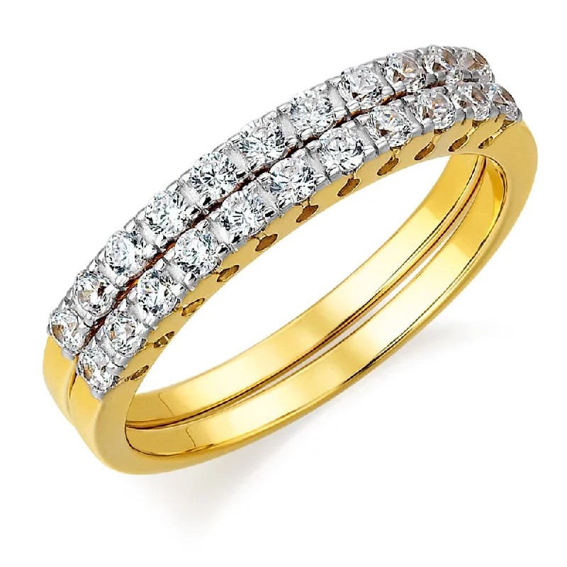 women cubic zirconia rings -Charming Twinset Ring