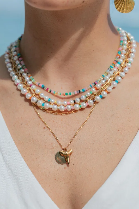 women radiant-cut necklaces -Sale - Rainbow Mixed Opal Necklace - Kalei