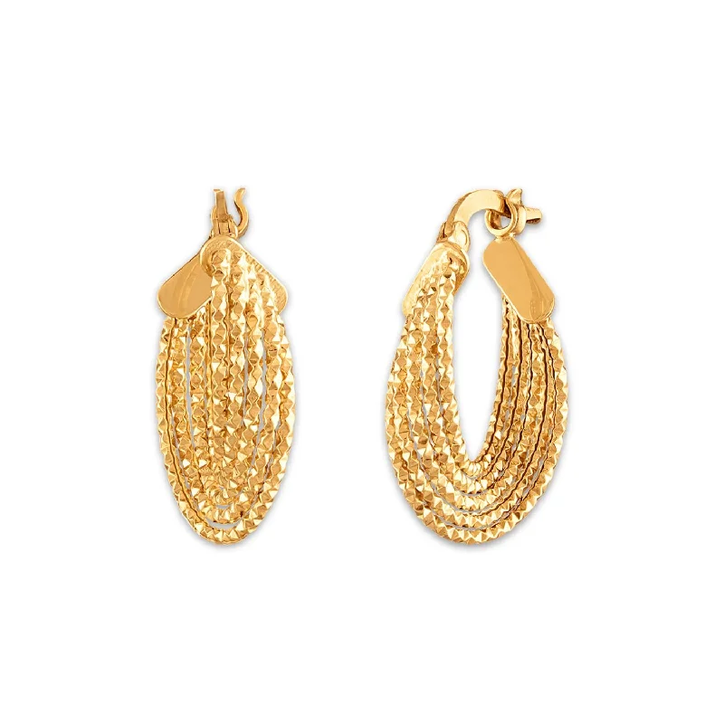 women fashion dangle earrings -10KT Yellow Gold Hoop Earrings