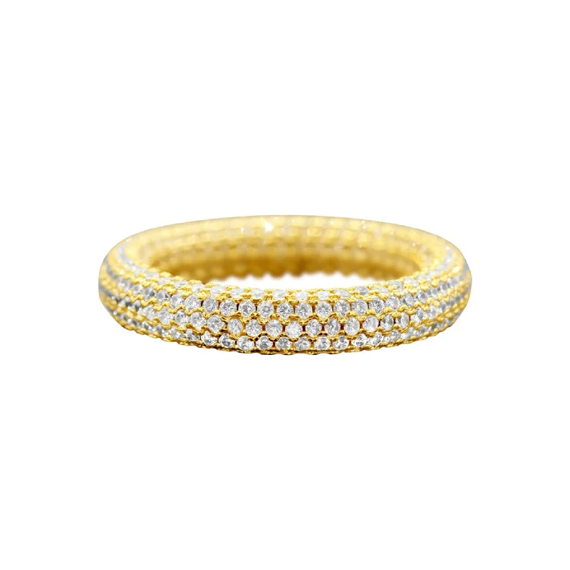 women elegant wedding engagement rings -Crystal Eternity Rounded Band Ring gold