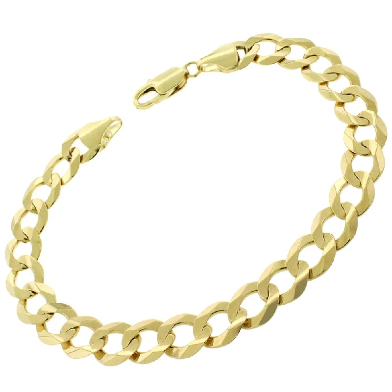 women gemstone bangles -Authentic 14k Yellow Gold 10mm Solid Cuban Curb Link Bracelet Chain 8.5", 8.75", Men & Women, In Style Designz