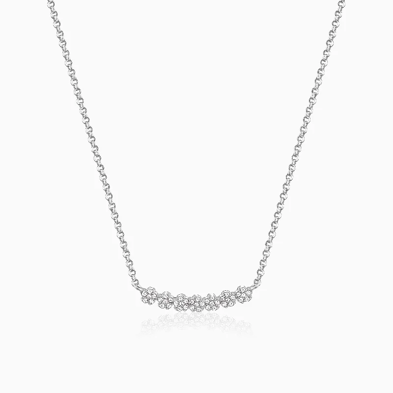 women anniversary necklaces -Anushka Sharma Silver Blooming Flower Necklace