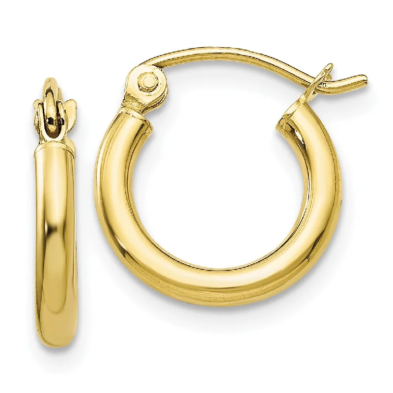 women oversized earrings -10KT Yellow Gold 9X2MM Hoop Earrings