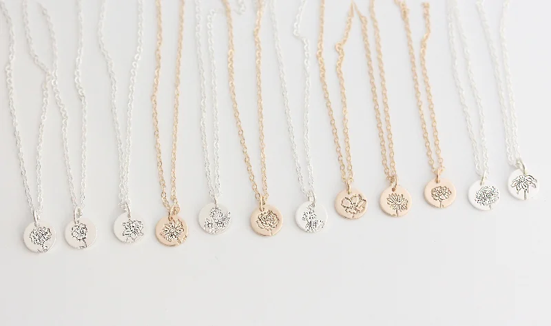 women minimalist necklaces -tiny blooms necklace {silver + gold}