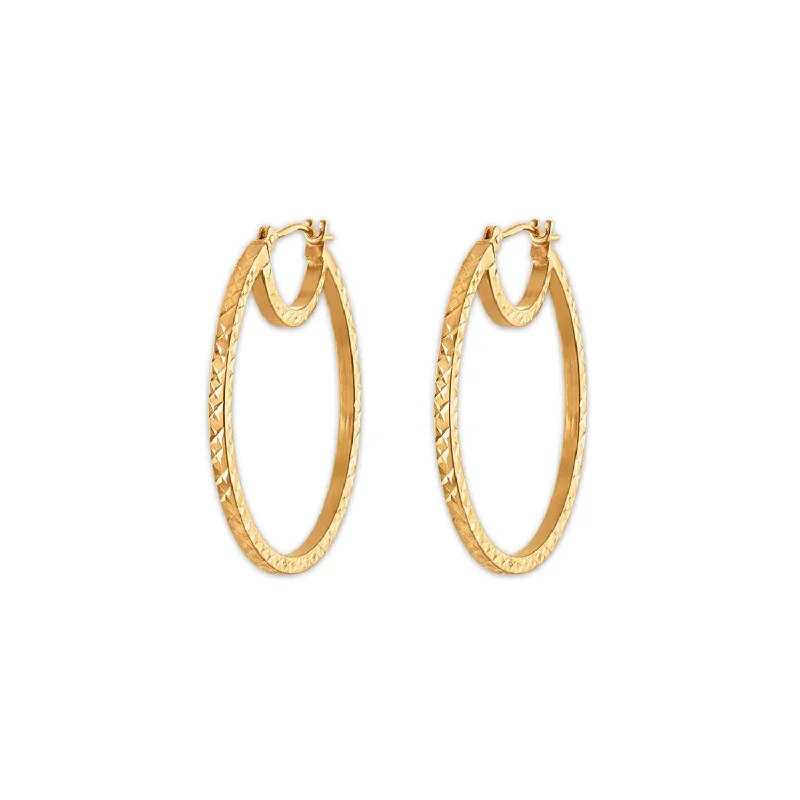 women luxury hoop earrings -10KT Gold 28MM Hoop Earrings