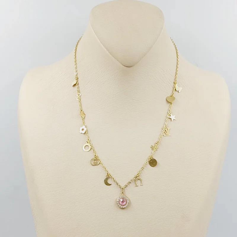 women eco-conscious necklaces -Zircon Studded Dandash Necklace