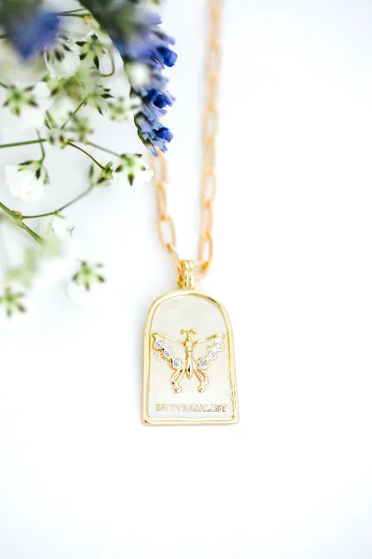 women nature-inspired necklaces -Enneagram Type Four Necklace { Silver + Gold }