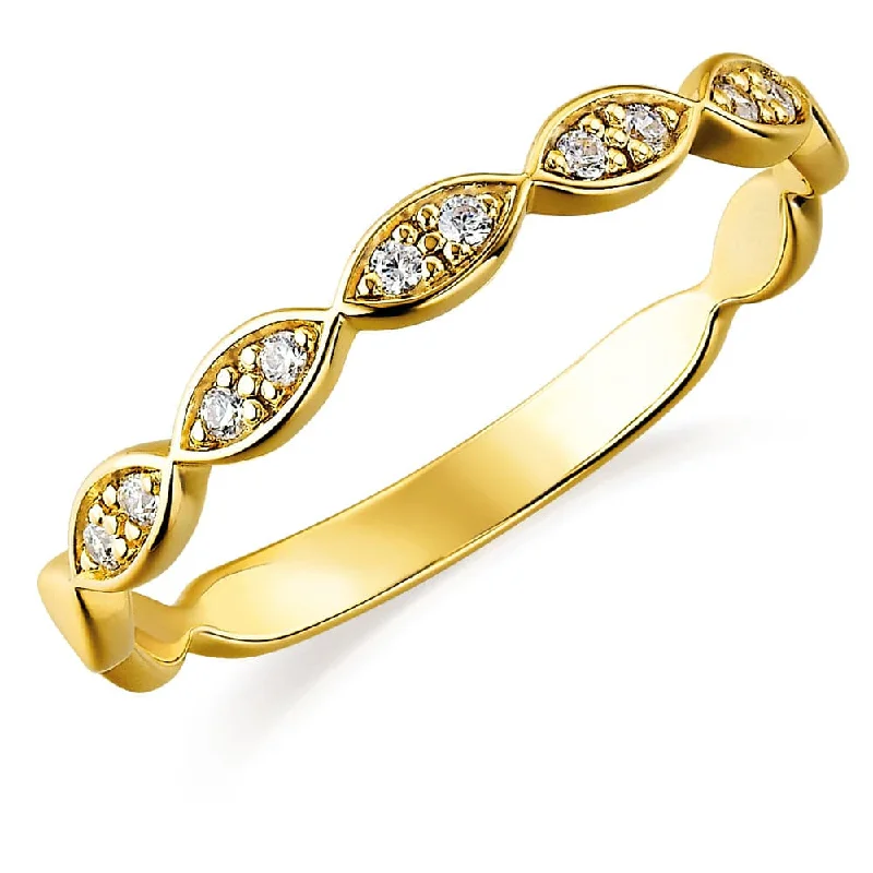 women gold wedding bands -Victorian Eternity Ring