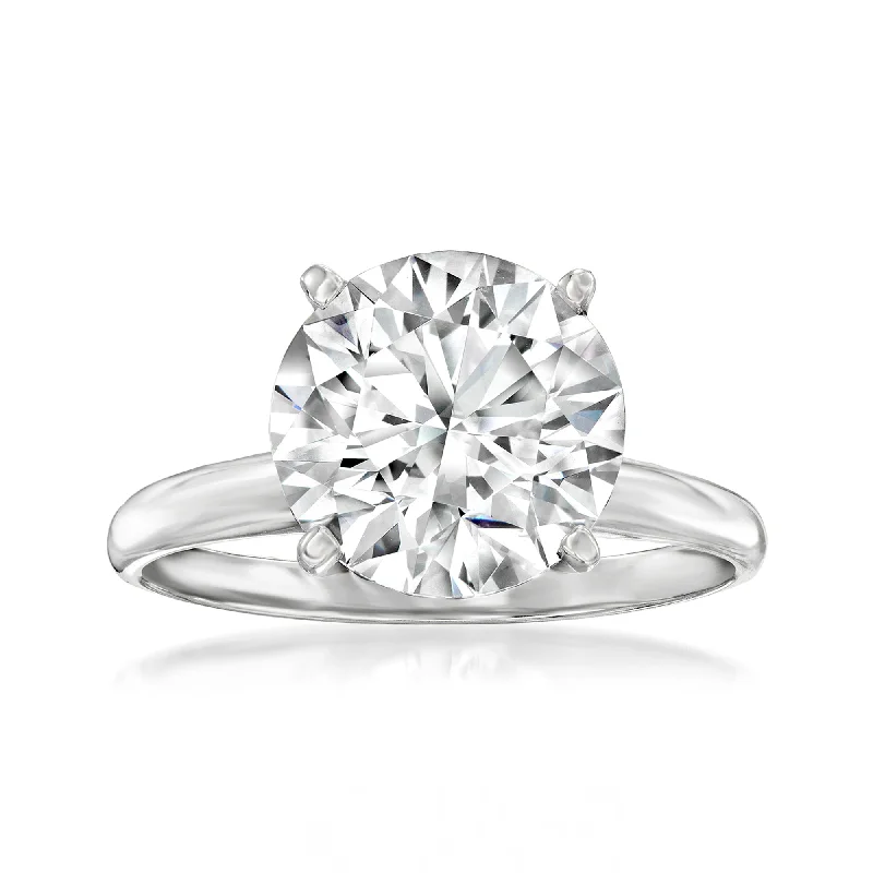 women mixed metal engagement rings -Ross-Simons Lab-Grown Diamond Solitaire Ring in 14kt White Gold