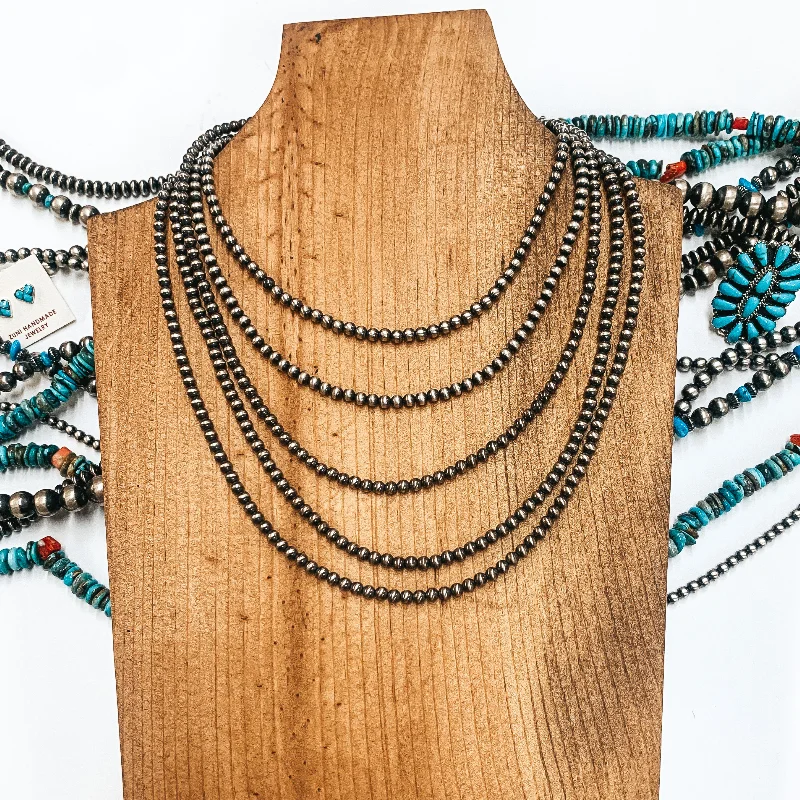 women vintage necklaces -Navajo | Navajo Handmade 4mm Navajo Pearls Necklace | Varying Lengths