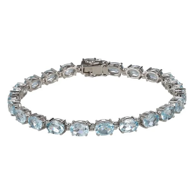 women fashion bangles -925 Sterling Silver Sky Blue Topaz Bracelet