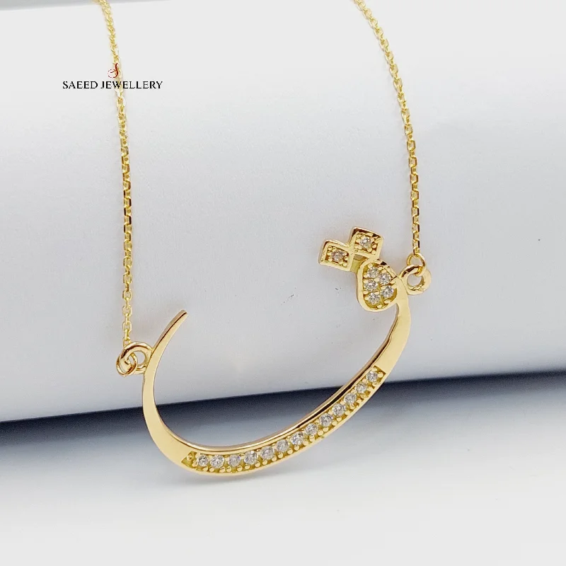 women elegant pendant necklaces -Arabic Letter Necklace