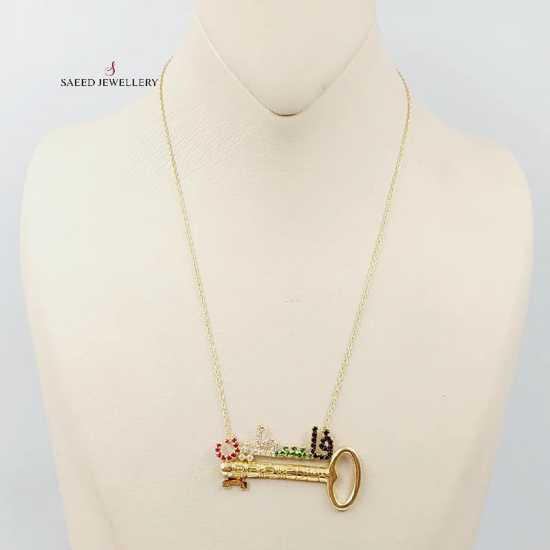 women pendant necklaces -Zircon Studded Palestine Necklace