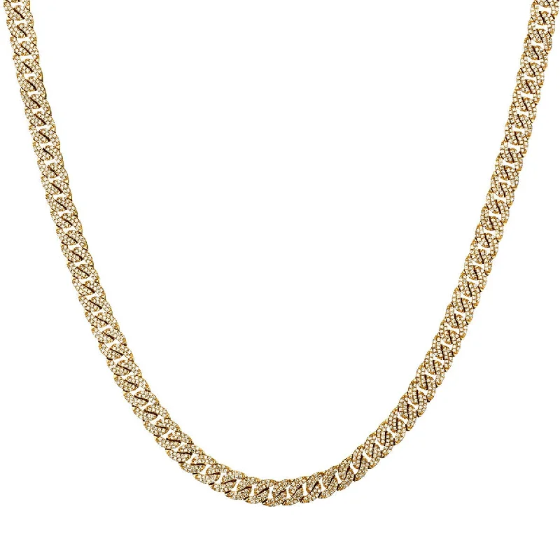 women romantic necklaces -FLAT DIAMOND CURBLINK NECKLACE