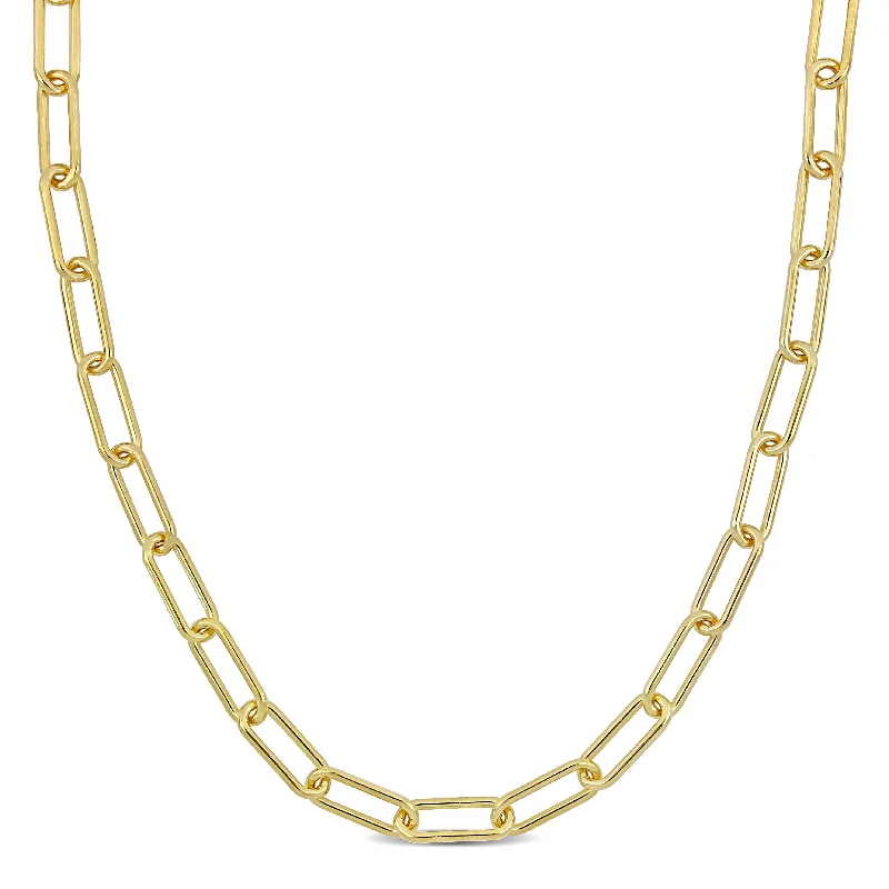 women vintage necklaces -Miadora 18kt Yellow Gold Plated Sterling Silver Paperclip Necklace