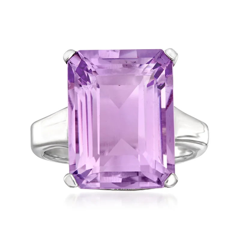 women romantic engagement rings -Ross-Simons Amethyst Ring in Sterling Silver