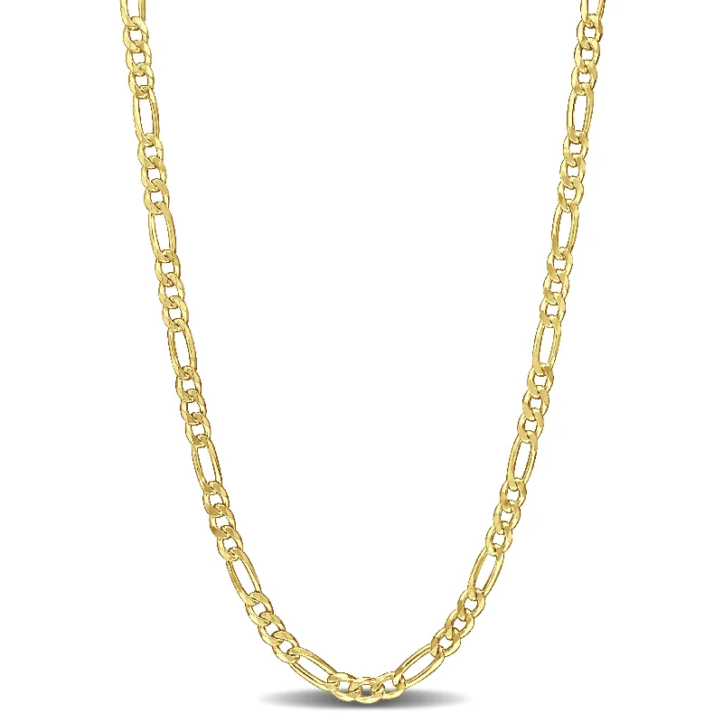 women personalized necklaces -Miadora 18kt Yellow Gold Plated Sterling Silver Figaro Necklace