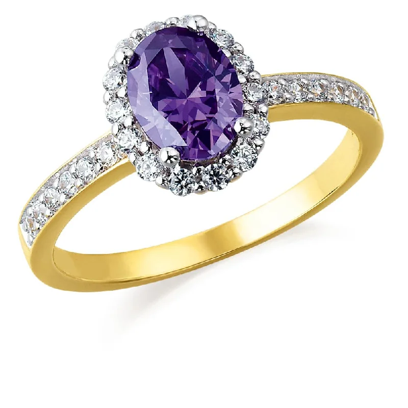 women gold rings -Tru-Amethyst Cincature Ring