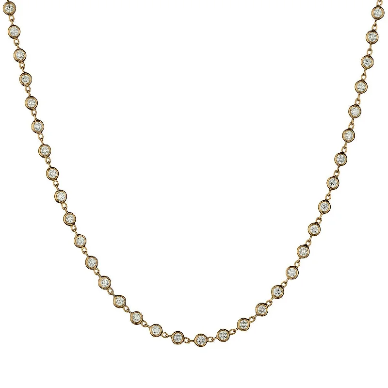 women trendy necklaces -BEZEL SET DIAMOND NECKLACE