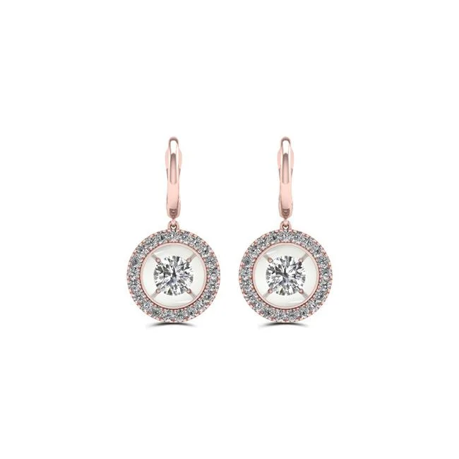 women luxury pearl earrings -1/3 CTW Diamond Drop & Dangle Earrings in 10KT Rose Gold