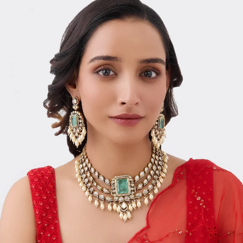 women dainty necklaces for women -Kundan Necklace 163992