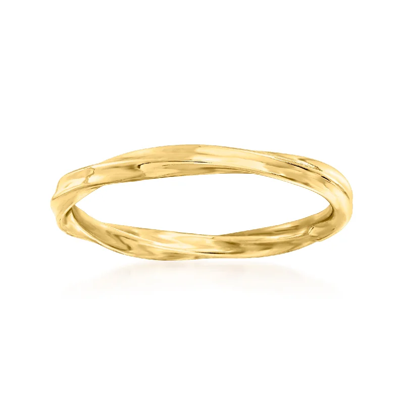 women affordable engagement rings -Ross-Simons 18kt Yellow Gold Twisted Ring