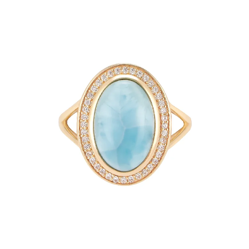 women bridal engagement rings -Adornia Larimar Halo Ring 14k gold vermeil