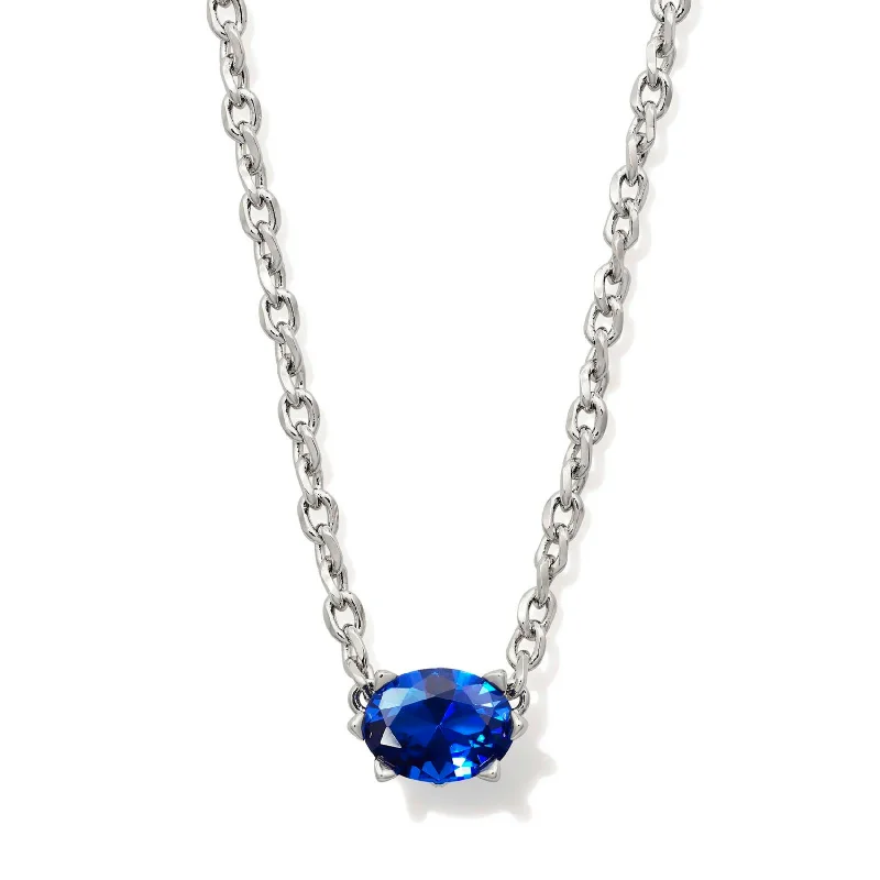 women diamond necklaces -Kendra Scott | Cailin Silver Pendant Necklace in Blue Crystal