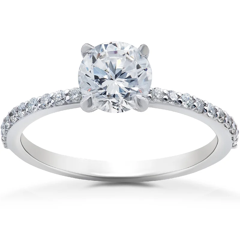 women personalized wedding rings -1 1/4 ct Lab Grown Diamond Sophia Engagement Ring 14k White Gold