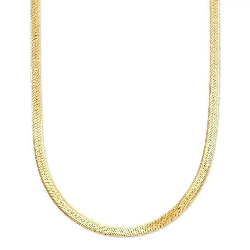 women modern necklaces -Kendra Scott | Herringbone Chain Necklace in 18k Gold Vermeil