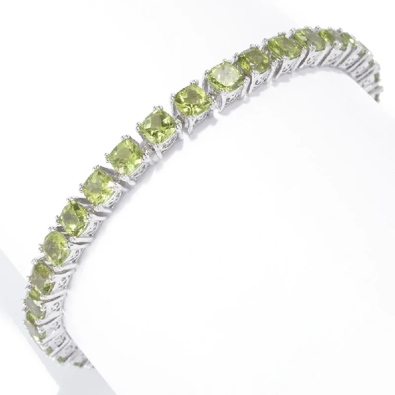 women luxury bangles -925 Sterling Silver Peridot Tennis Bracelet