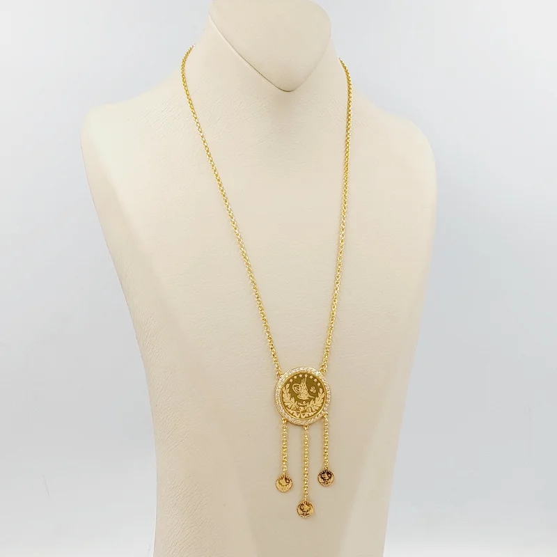 women vintage-inspired necklaces -Zircon Studded Rashadi Necklace