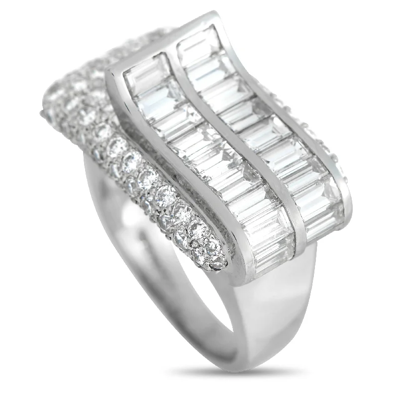 women classic princess-cut engagement rings -Charles Krypell Platinum 4.50ct Diamond Ring