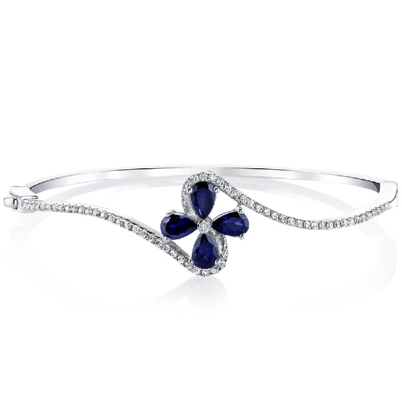 women men’s bracelets -2 ct Sapphire Bangle Bracelet in Sterling Silver