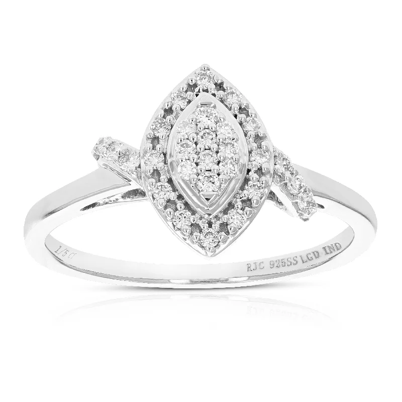 women custom-designed engagement rings -1/6 cttw Round Cut Lab Grown Diamond Engagement Ring .925 Sterling Silver Prong Set