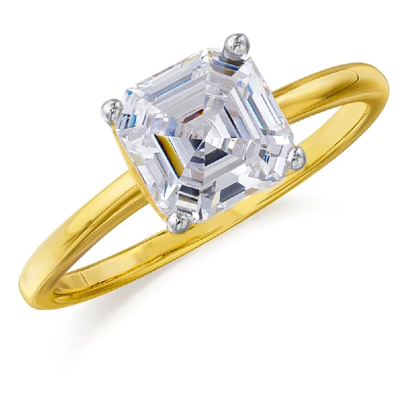 women timeless rings -2 ct. Asscher Cut Solitaire Ring