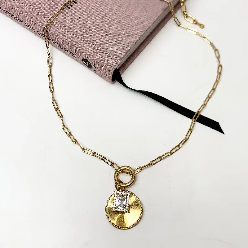 women elegant pendant necklaces -A Moment For The Gold Tone Necklace With Circle Charm