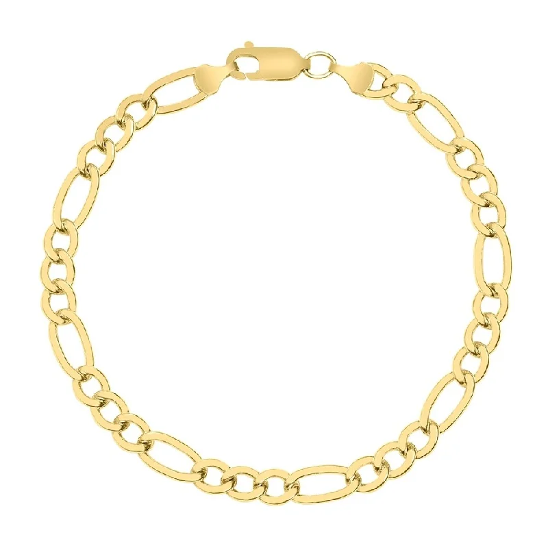 women diamond bangles -14K Yellow Gold Filled 6MM Figaro Bracelet with Lobster Clasp