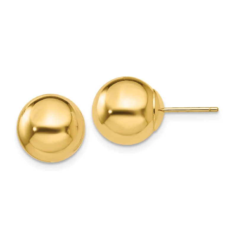 women stud earrings for women -14KT Yellow Gold 10MM Ball Stud Earrings